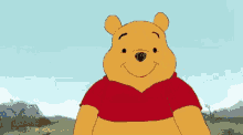 winnie the pooh from the disney movie winnie the pooh is flexing his muscles .