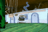 a cartoon drawing of a building with a sign that says gully 's
