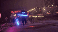 a video game scene with a sign that says hope on it
