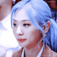 Blue Hair Ahn Jiyoung GIF - Blue Hair Ahn Jiyoung Bolbbalgan4 GIFs