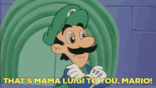 Super Mario World Luigi GIF - Super Mario World Luigi Thats Mama Luigi To You Mario GIFs