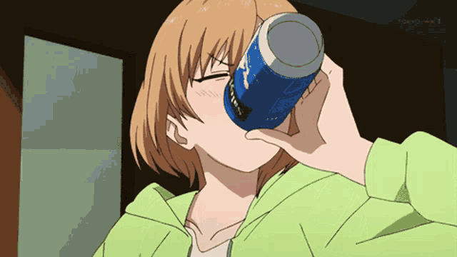 Chibi Anime Girl Drinking Boba Milk Tea - Kawaii