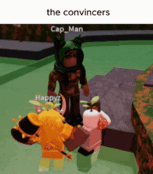 a screenshot of a video game with a caption that says the convincers
