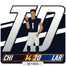 a cartoon drawing of a football player with the number 1 on his jersey