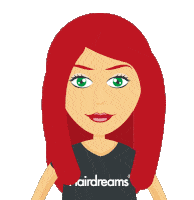 Hairdreams Shaking Head Sticker - Hairdreams Shaking Head Red Hair Stickers