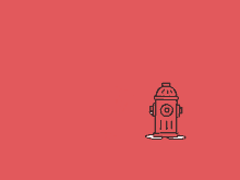 a cartoon drawing of a fire hydrant with an arrow pointing at it