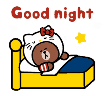 goodnight hello kitty mocha bear brown bear
