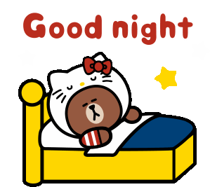 Goodnight Hello Kitty Sticker - Goodnight Hello Kitty Mocha Bear Stickers