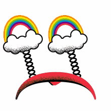 rainbow cap visor rainbows pride clouds