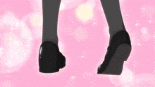 a girl in a black skirt and black knee high socks