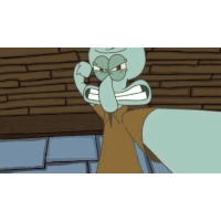 squidward from spongebob squarepants flexes his muscles