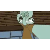 squidward from spongebob squarepants flexes his muscles