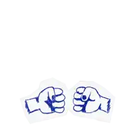 a drawing of two hands holding a red heart that says got you