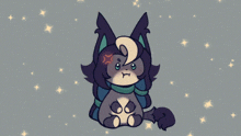 a cartoon drawing of a cat with an angry expression
