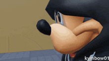 a close up of a cartoon character with the name kymbow01 on the bottom right