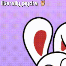 a cartoon of a rabbit and a dragon with the words literally jaydra above them