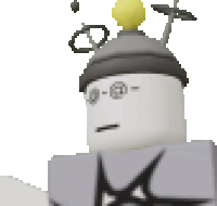 a pixel art of a robot with a hat on