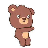 a cartoon drawing of a brown teddy bear standing