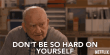 Dont Be So Hard On Yourself Edward Asner GIF - Dont Be So Hard On Yourself Edward Asner Abe Rifkin GIFs