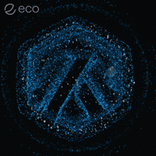 a blue logo with the word eco on the bottom right