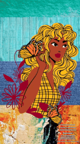 a cartoon drawing of a woman with butterflies on her ear