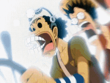 One Piece Luffy Usopp Sanji Shock GIF - One Piece Luffy Usopp Sanji Shock GIFs