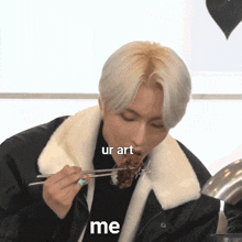 ateez seonghwa seonghwa eating i love your art eating art