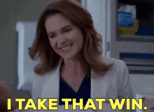 Greys Anatomy April Kepner GIF - Greys Anatomy April Kepner I Take That Win GIFs