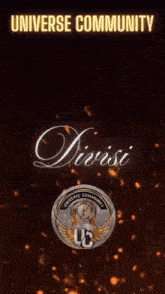 a poster that says universe community diviisi on it