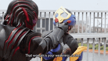 a man in a superhero costume is talking to a woman in a superhero costume
