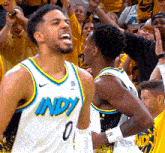 a basketball player wearing a jersey that says indy 0