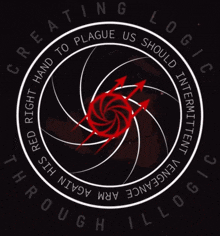 a logo for creating logic through red right hand to plague us should interrupt vengeance arm again