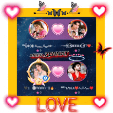 a poster with hearts and the word love in the middle