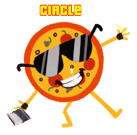 Circle Pizza Sticker
