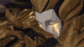 a close up of a cartoon character with a mask on