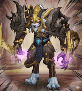 a cartoon illustration of a monster with a sword and shield