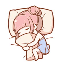 hugging a pillow sleeping tired hug pillow