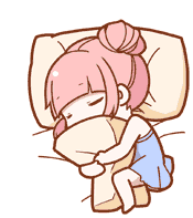 Hugging A Pillow Sleeping Sticker - Hugging A Pillow Sleeping Tired Stickers