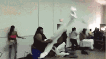 Throwing Table Catching Chair GIF - Throwing Table Catching Chair Hold My Purse GIFs