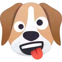 a cartoon dog with its tongue hanging out