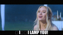 a picture of a woman with the words " i lamp you " on the bottom