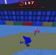 a screenshot of a video game that says ' survive until the exit spawn ' on it