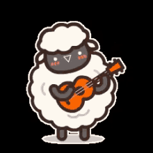 弹吉他 GIF - Sheep Playing Guitar Music Is Life GIFs