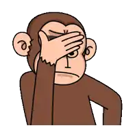 a monkey is covering its mouth with its hand