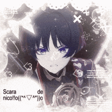 scara de nico is written on the bottom of a picture of a boy