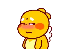 a cartoon drawing of a yellow bear with a heart on its chest