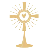 a cross with a heart inside of it
