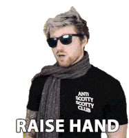 Raise Hand Scotty Sire Sticker - Raise Hand Scotty Sire Raised Hand Stickers