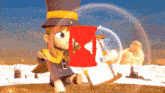 a girl in a hat is holding an hourglass