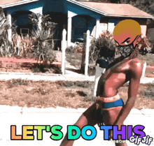 a cartoon of a man wearing a mask with the words let 's do this